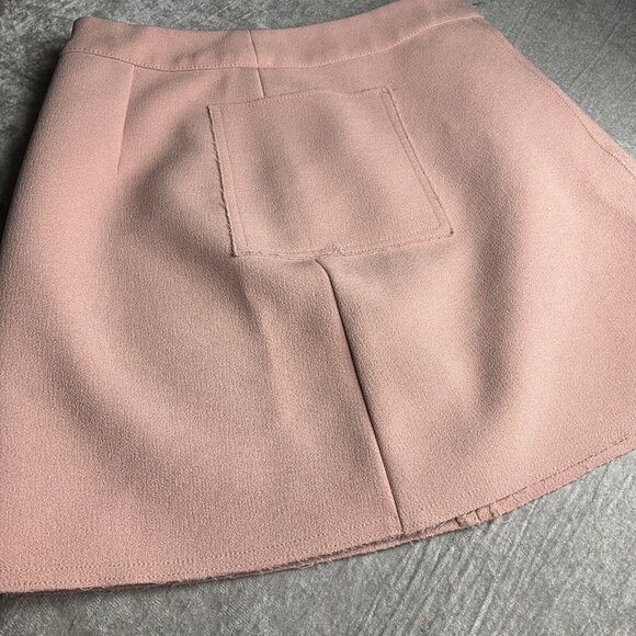 TOPSHOP Pink Cargo Style Mini A Line Skirt Size 4 Raw Hem MOTO Preppy Casual - Picture 11 of 12